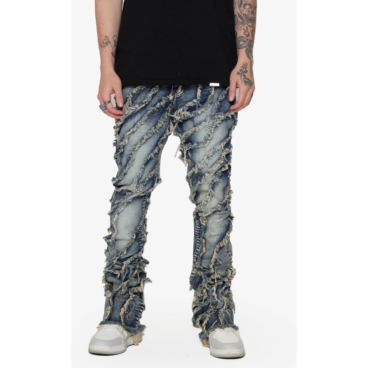 Valabasas "Grit" Dark Blue Stacked Flare Denim Size 28 New With Tags